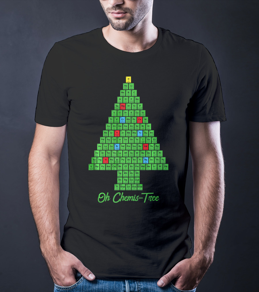 Oh Chemis Tree Periodic Table Christmas Parody Chemistry T-Shirt