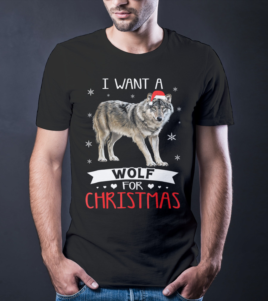 I Want A Wolf For Christmas T-Shirt