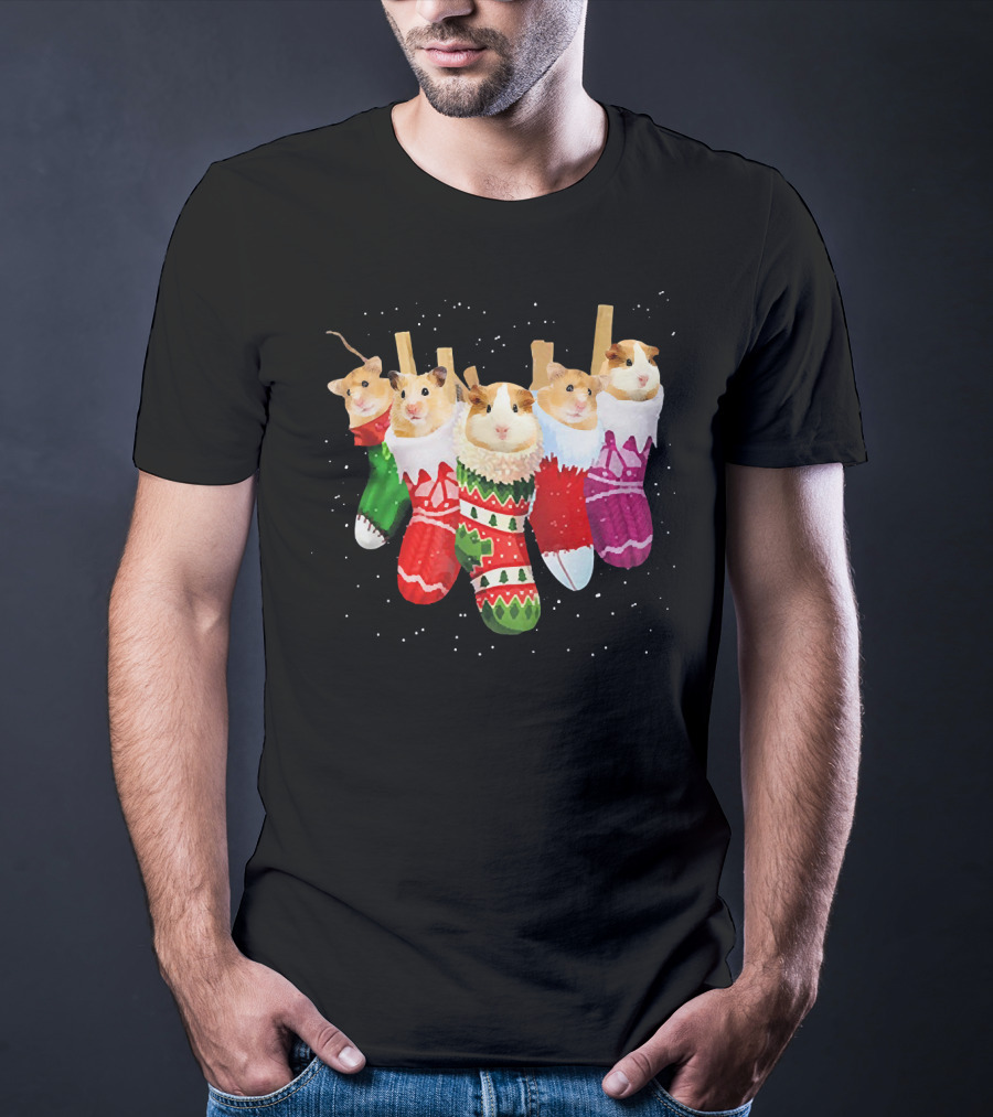Hamster Holiday Cozy Stockings T-Shirt