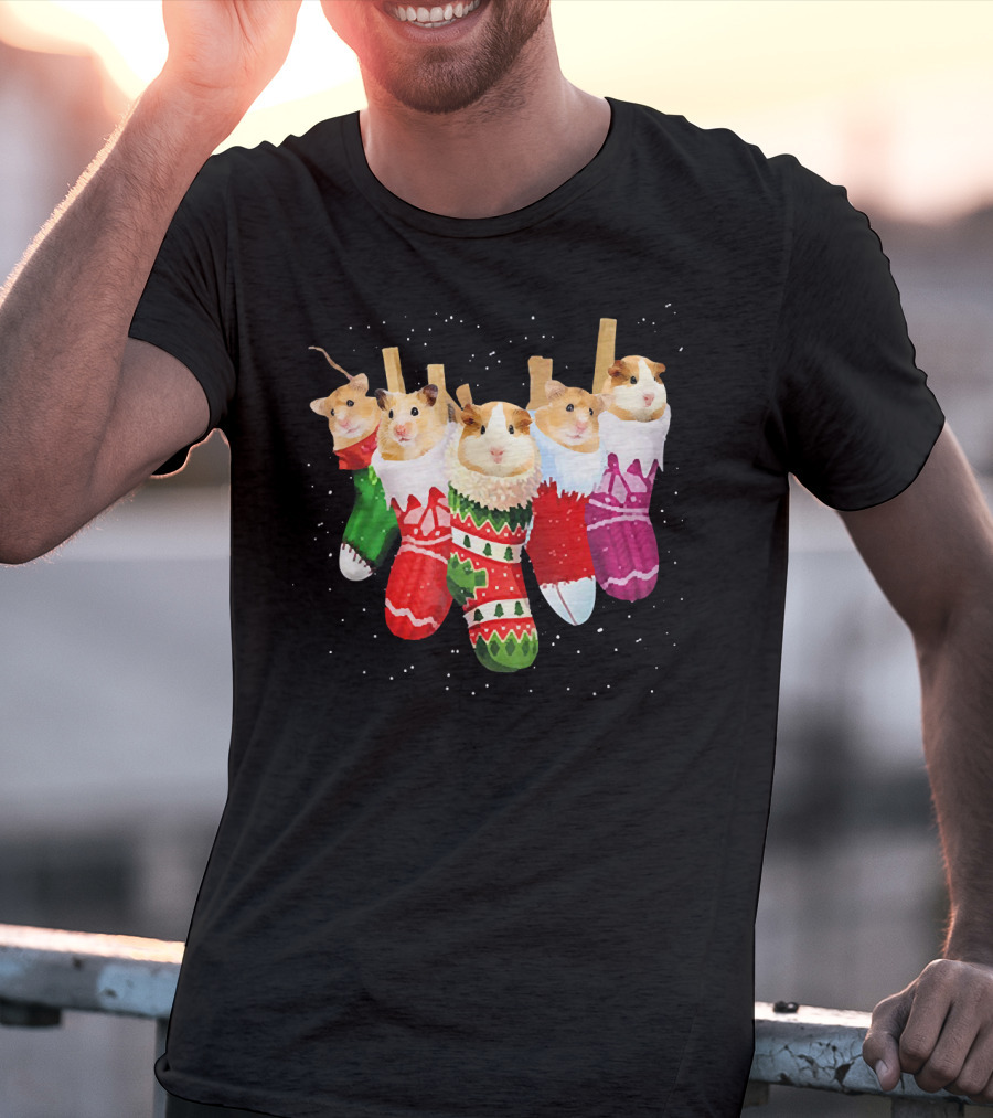 Hamster Holiday Cozy Stockings T-Shirt
