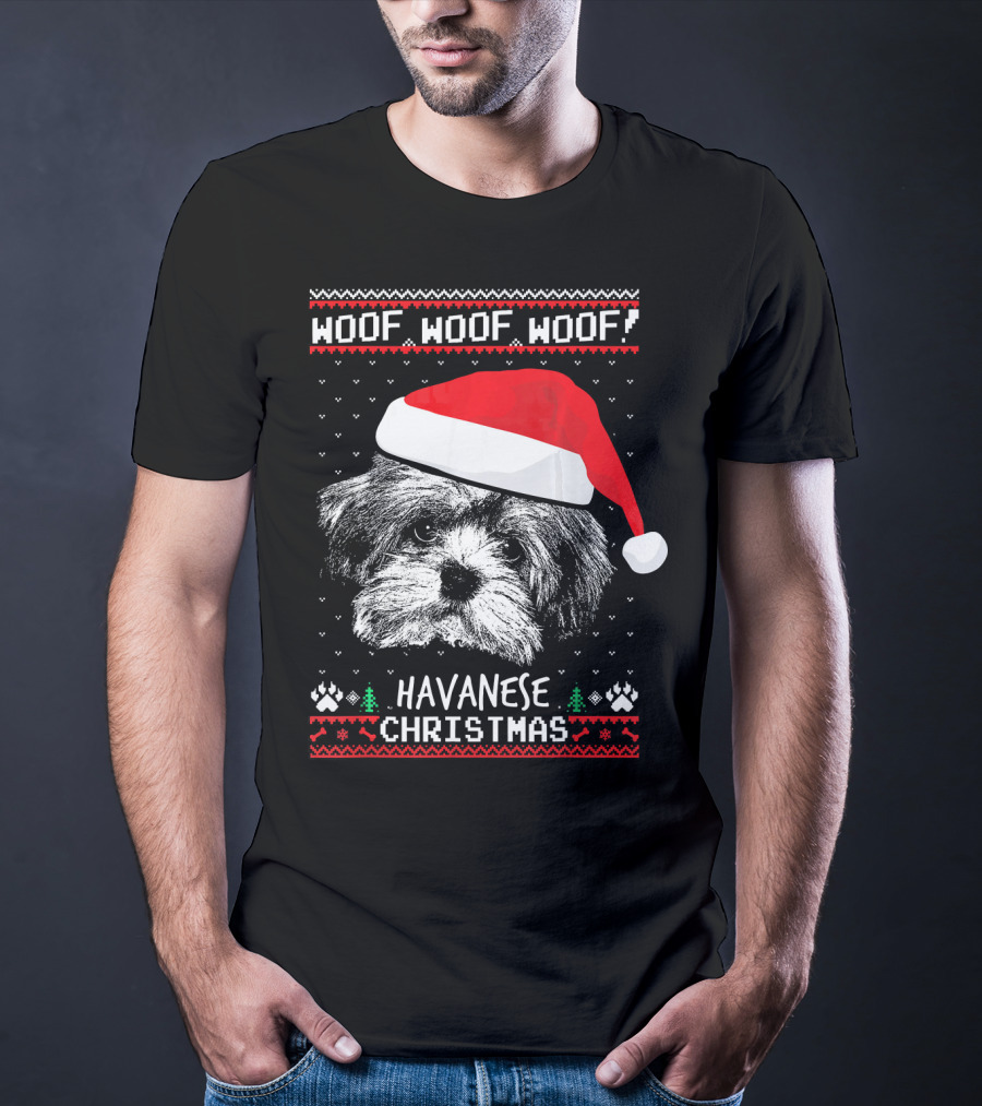 Woof Woof Woof Havanese Christmas T-Shirt