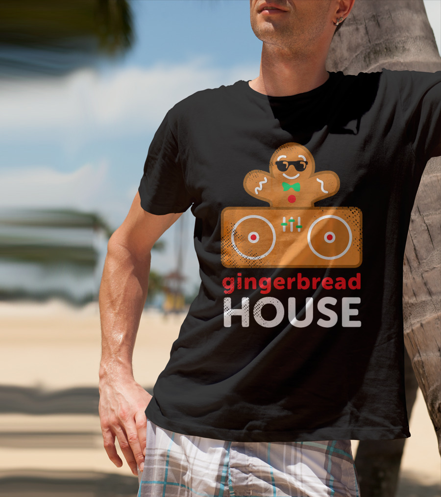 Gingerbread House Christmas DJ Gingerbread T-Shirt