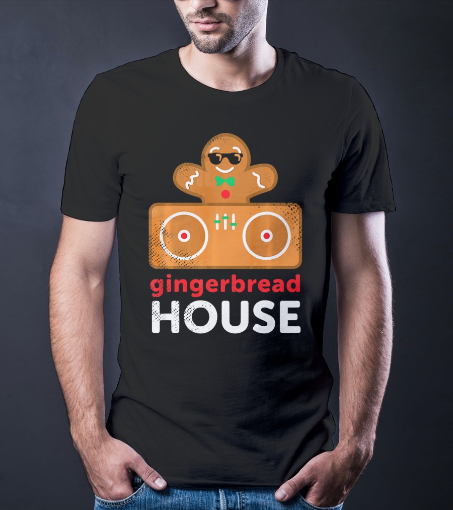 Gingerbread House Christmas DJ Gingerbread T-Shirt