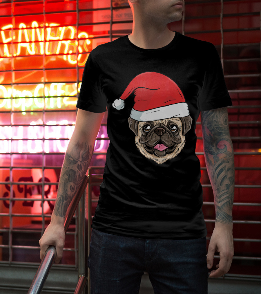 Kids Pug Santa Claus T-Shirt