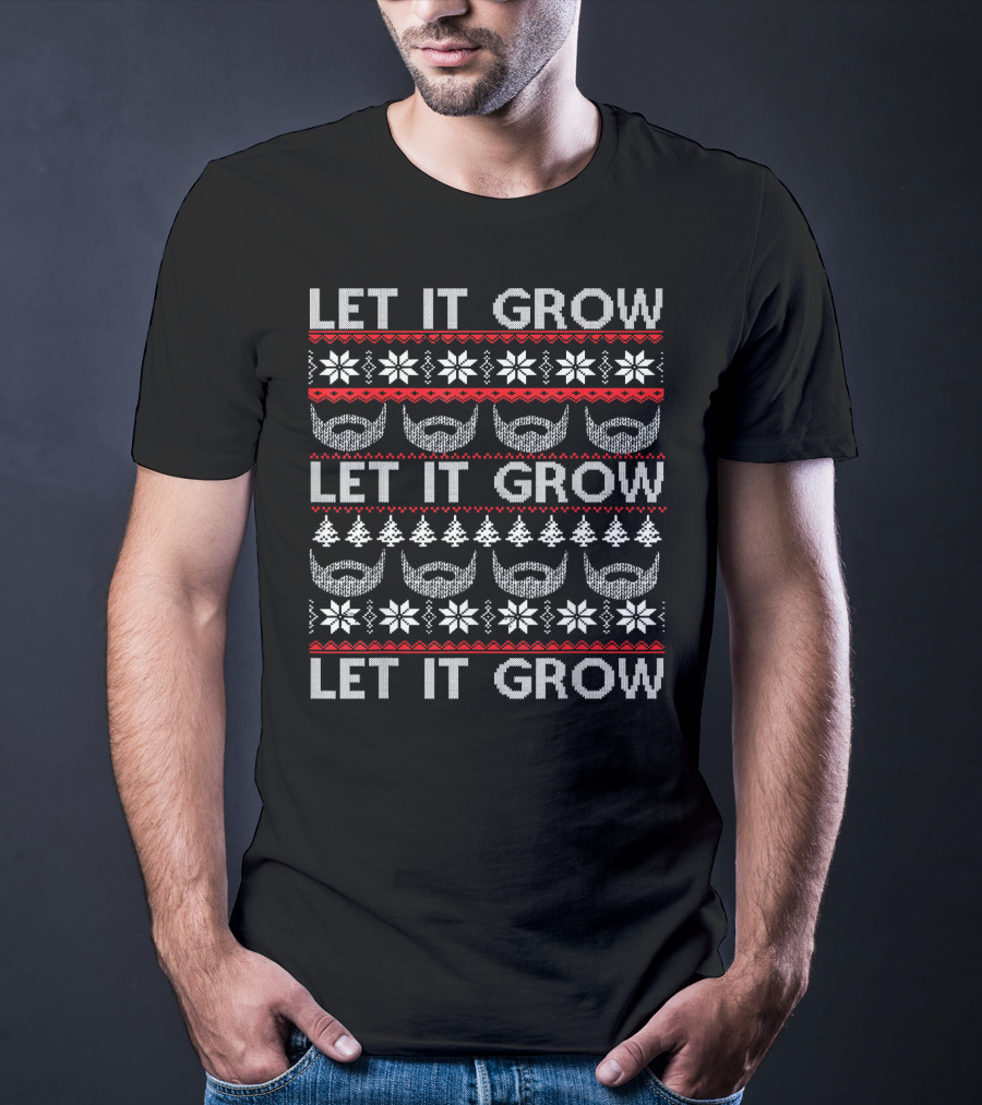 Let It Grow Beard Christmas T-Shirt