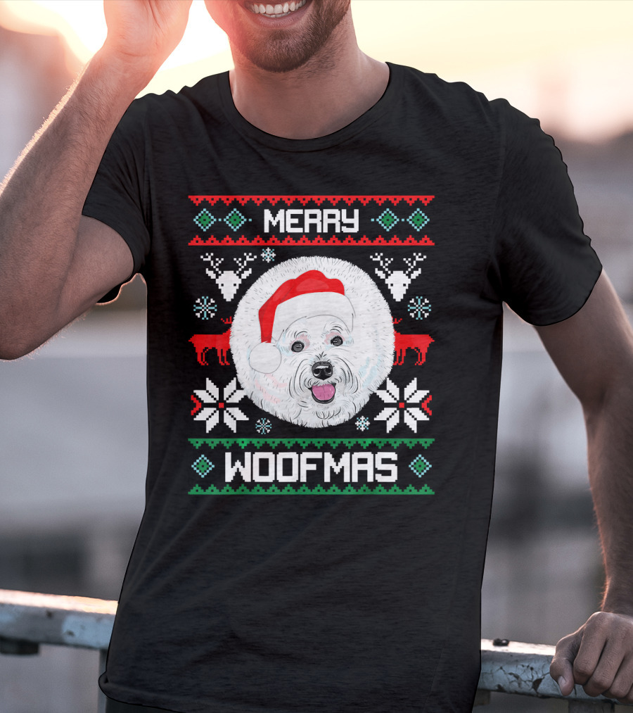 Merry Woofmas Bichon Frise Holiday T-Shirt