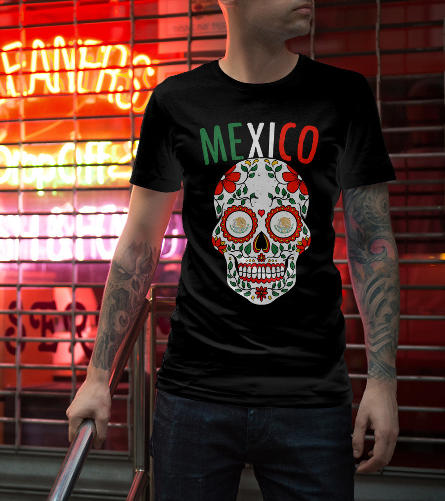 Halloween Mexico Sugar Skull Mexican Mexican Cinco De Mayo T-Shirt