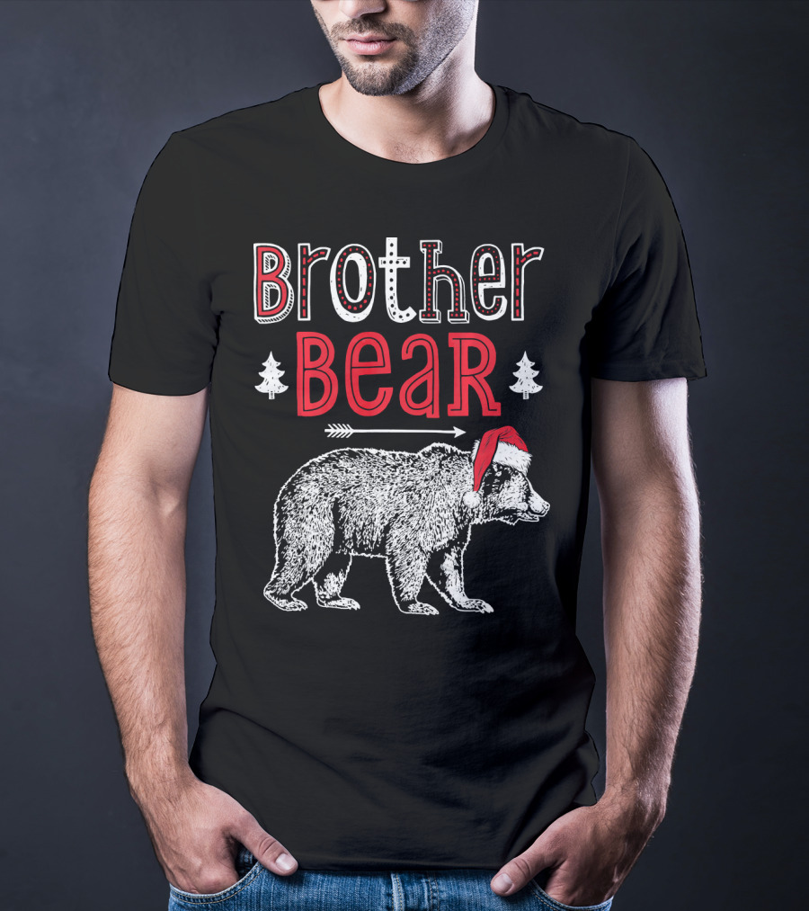 Brother Bear Christmas Santa Hat Arrow Trees T-Shirt
