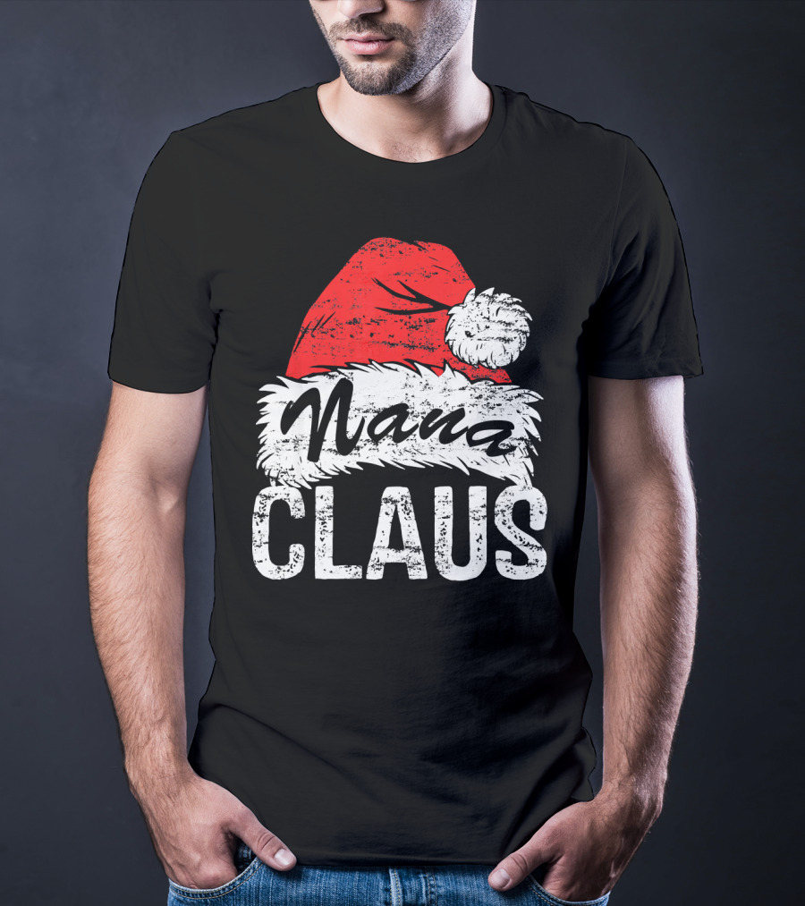 Nana Claus Matching Family Christmas Santa Hat T-Shirt