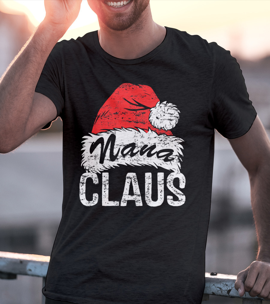Nana Claus Matching Family Christmas Santa Hat T-Shirt