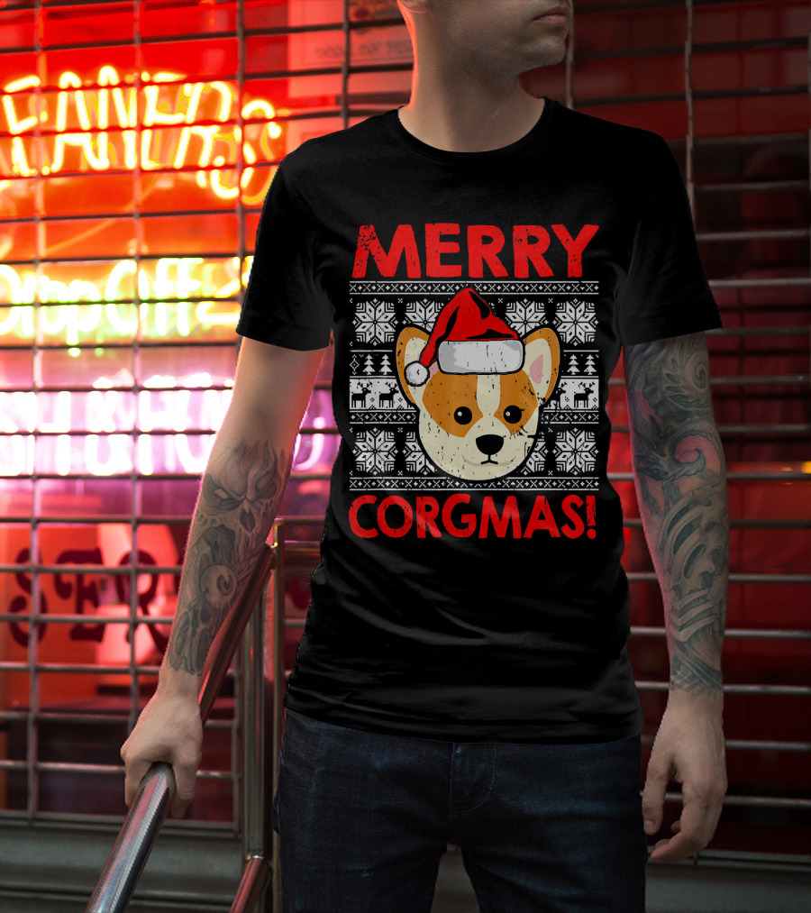 Merry Corgmas Funny Christmas Santa Corgi Dog T-Shirt
