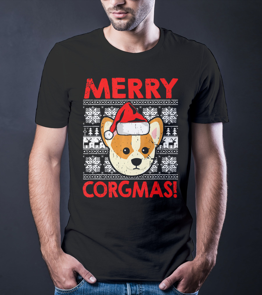 Merry Corgmas Funny Christmas Santa Corgi Dog T-Shirt
