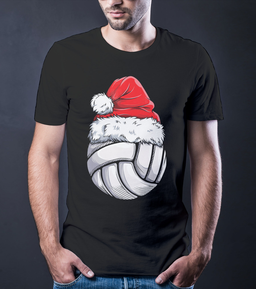 Volleyball Santa Hat Christmas Ball T-Shirt