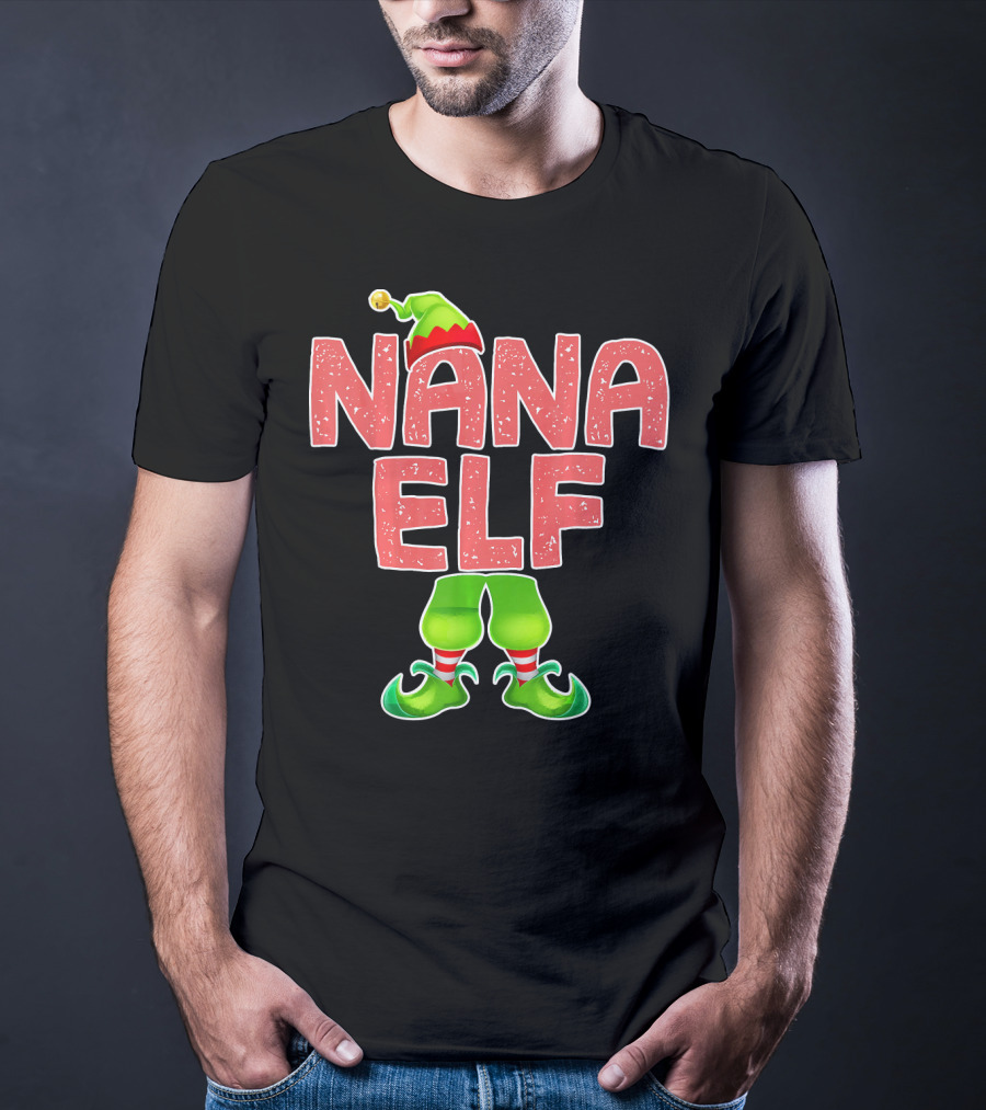 Nana Elf Merry Christmas Humor T-Shirt