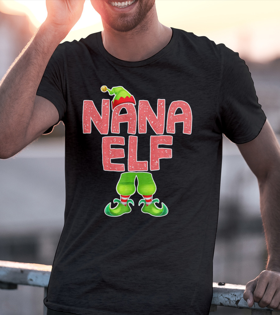 Nana Elf Merry Christmas Humor T-Shirt