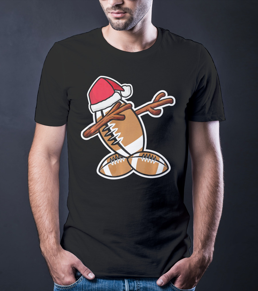 Dabbing Christmas Football Snowman T-Shirt