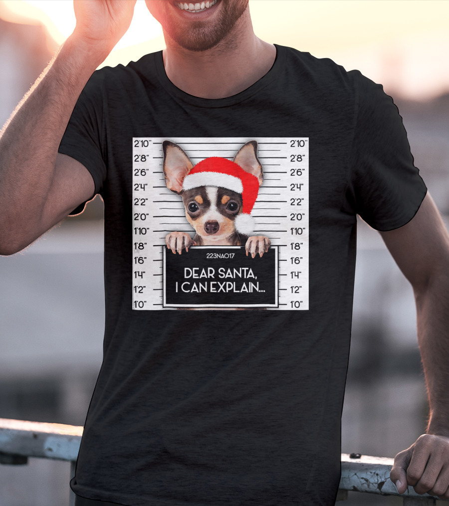 Dear Santa I Can Explain Chihuahua Xmas Santa Hat Lover T-Shirt