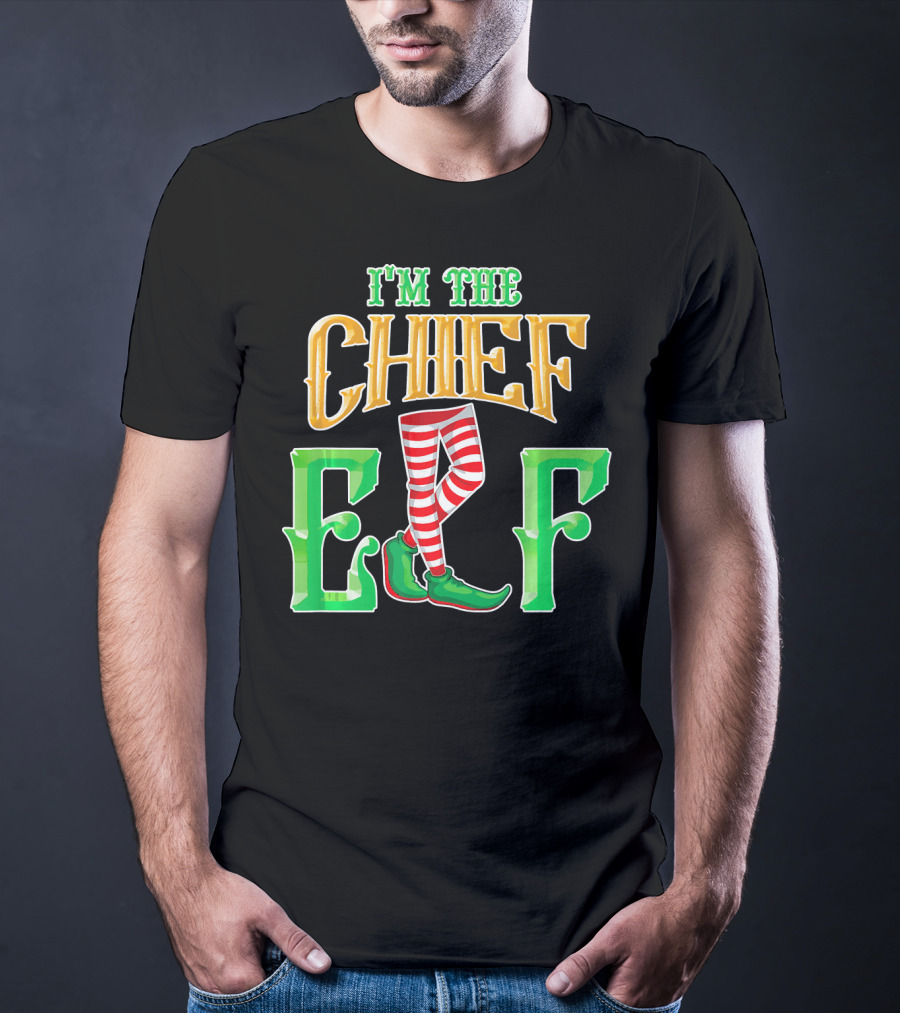 I'm The Chief Elf Family Matching Christmas Pajama Party T-Shirt