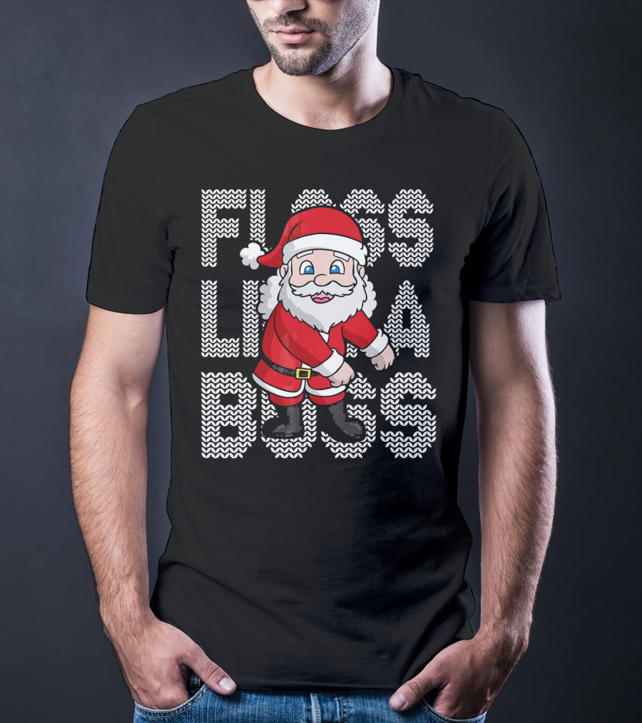 Santa Floss Like A Boss Christmas Kids T-Shirt
