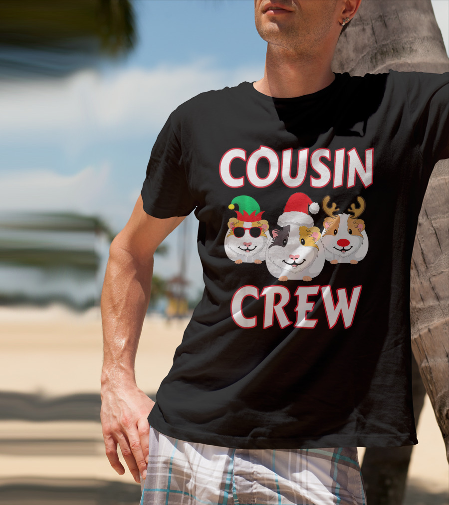 Cousin Crew Guinea Pig Christmas Holiday Reindeer Elves T-Shirt