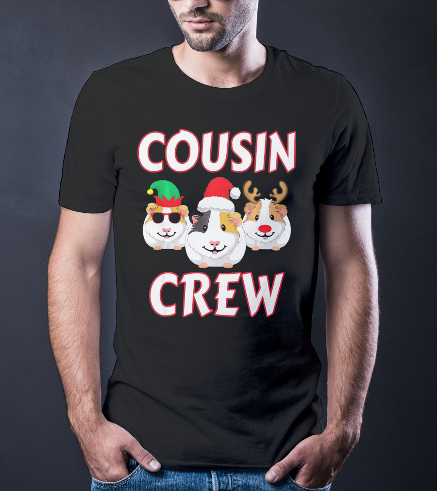 Cousin Crew Guinea Pig Christmas Holiday Reindeer Elves T-Shirt