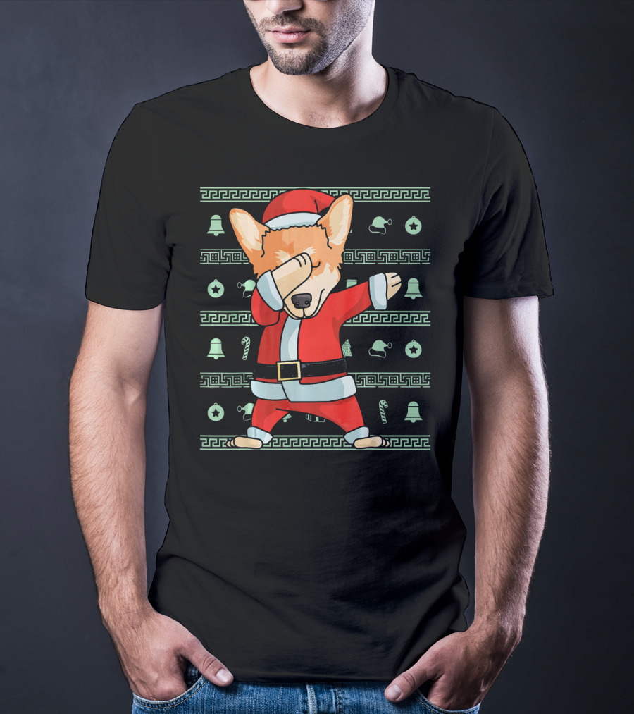 Corgi Santa Dabbing Christmas T-Shirt