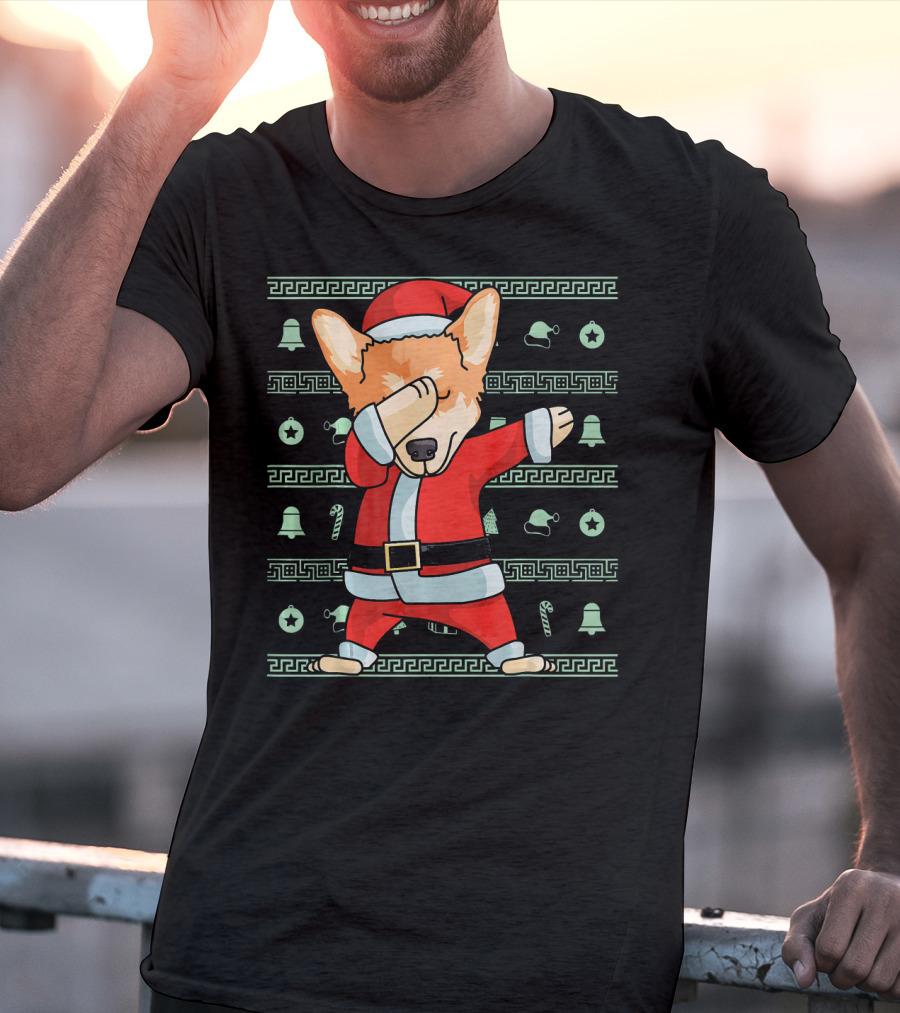 Corgi Santa Dabbing Christmas T-Shirt