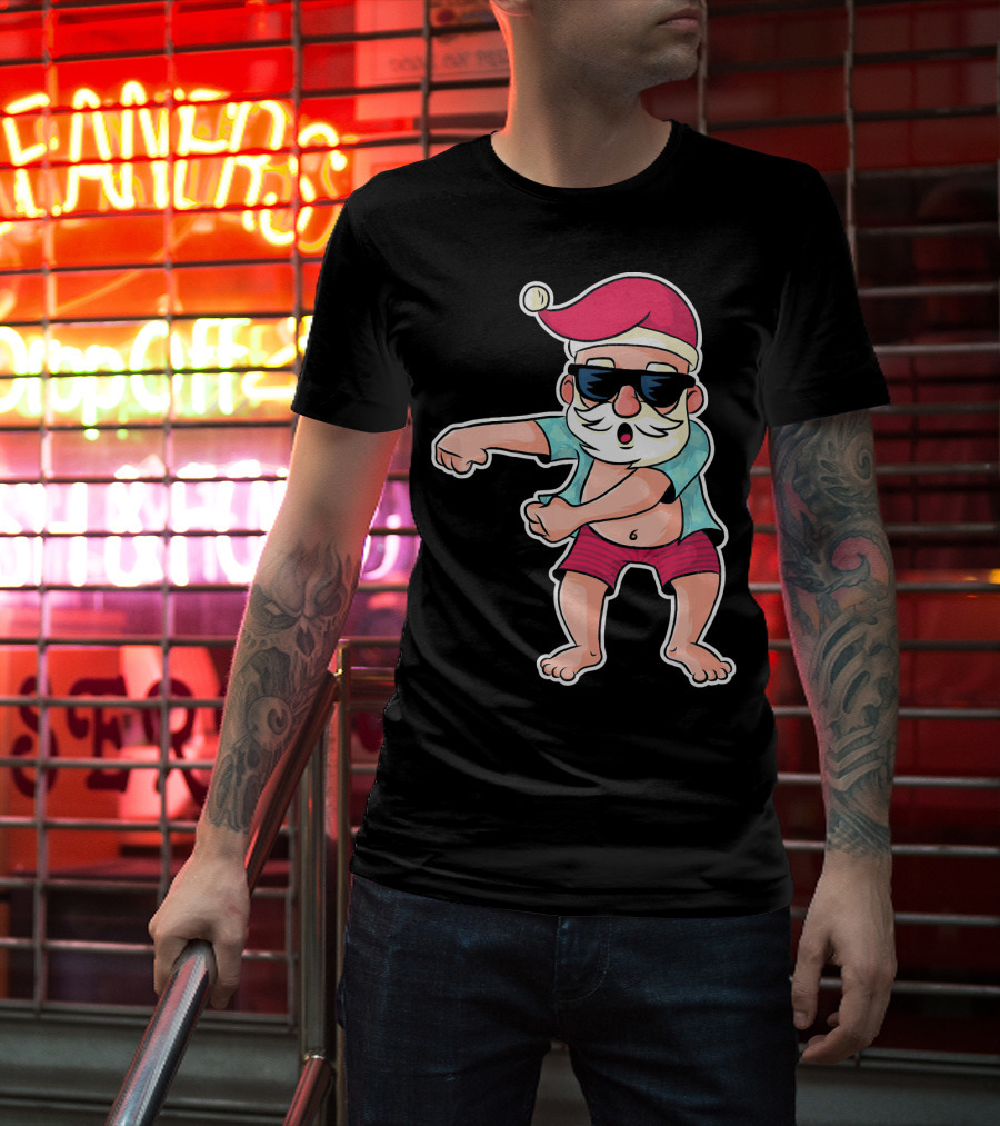 Flossing Dance Santa In Sunglasses And Hat T-Shirt