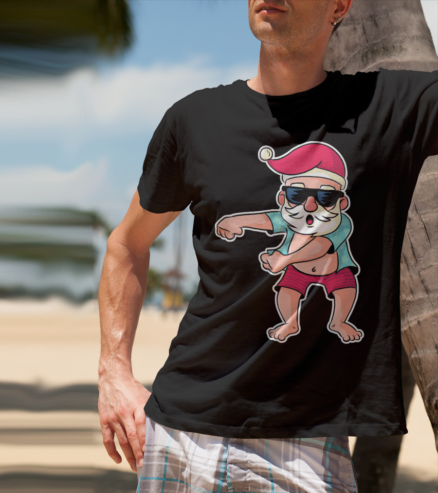 Flossing Dance Santa In Sunglasses And Hat T-Shirt