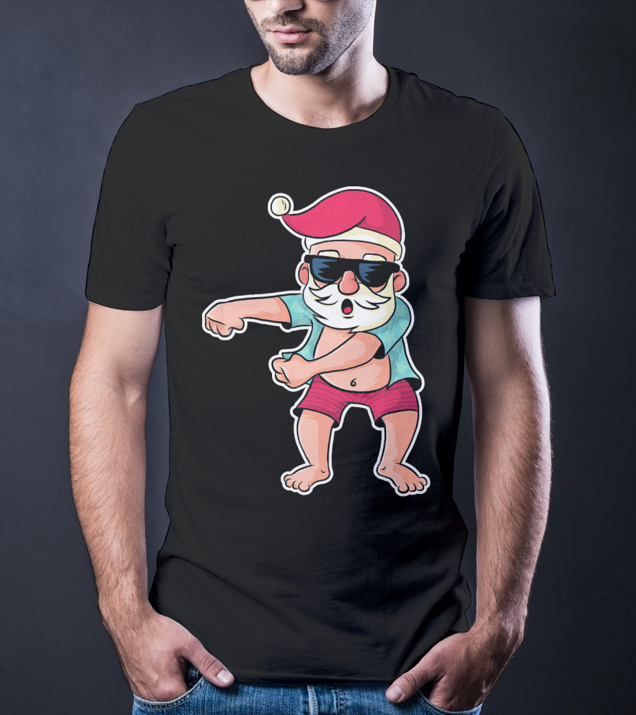 Flossing Dance Santa In Sunglasses And Hat T-Shirt