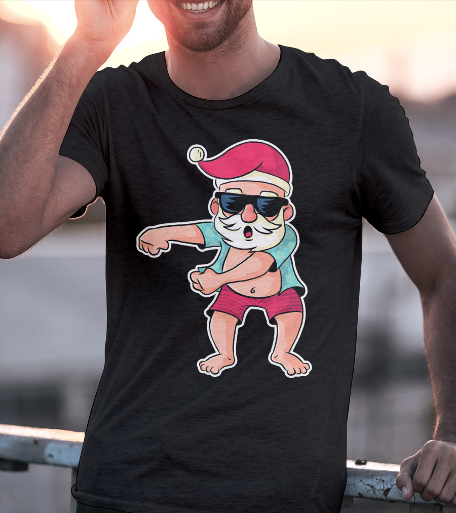 Flossing Dance Santa In Sunglasses And Hat T-Shirt