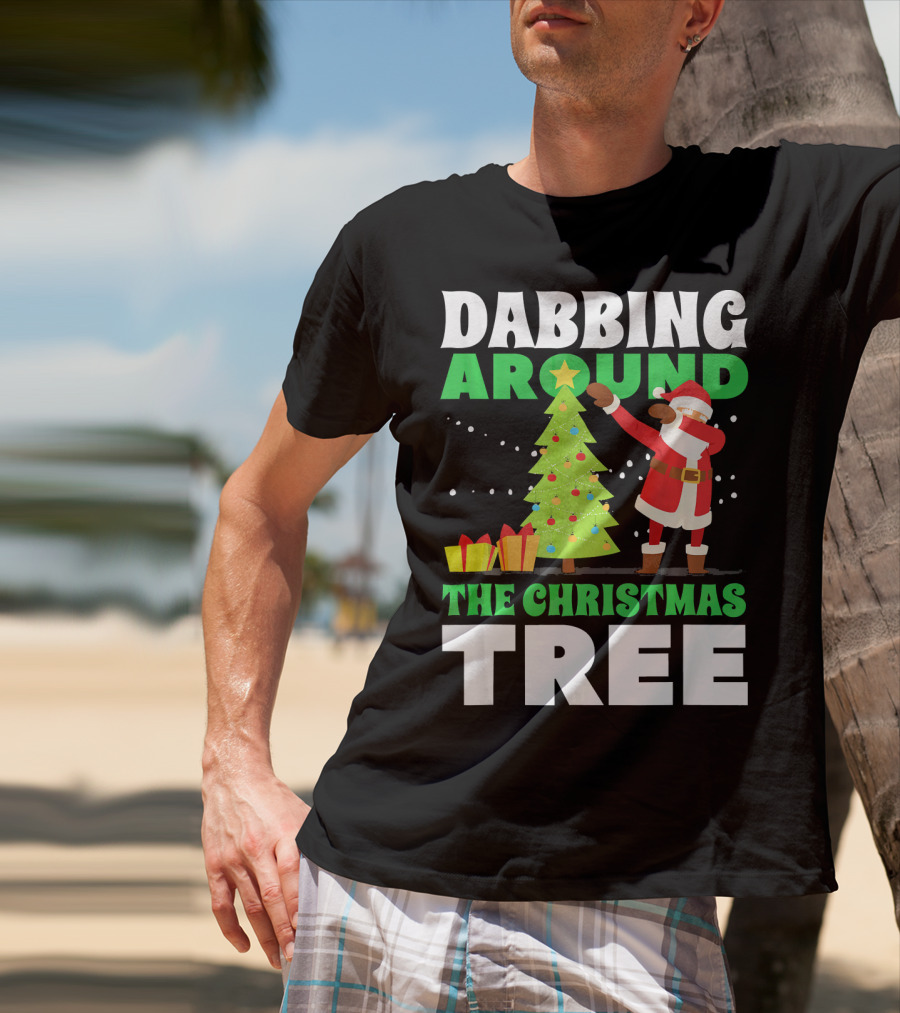 Dabbing Around The Christmas Tree Kris Kringle Merry Christmas San T-Shirt