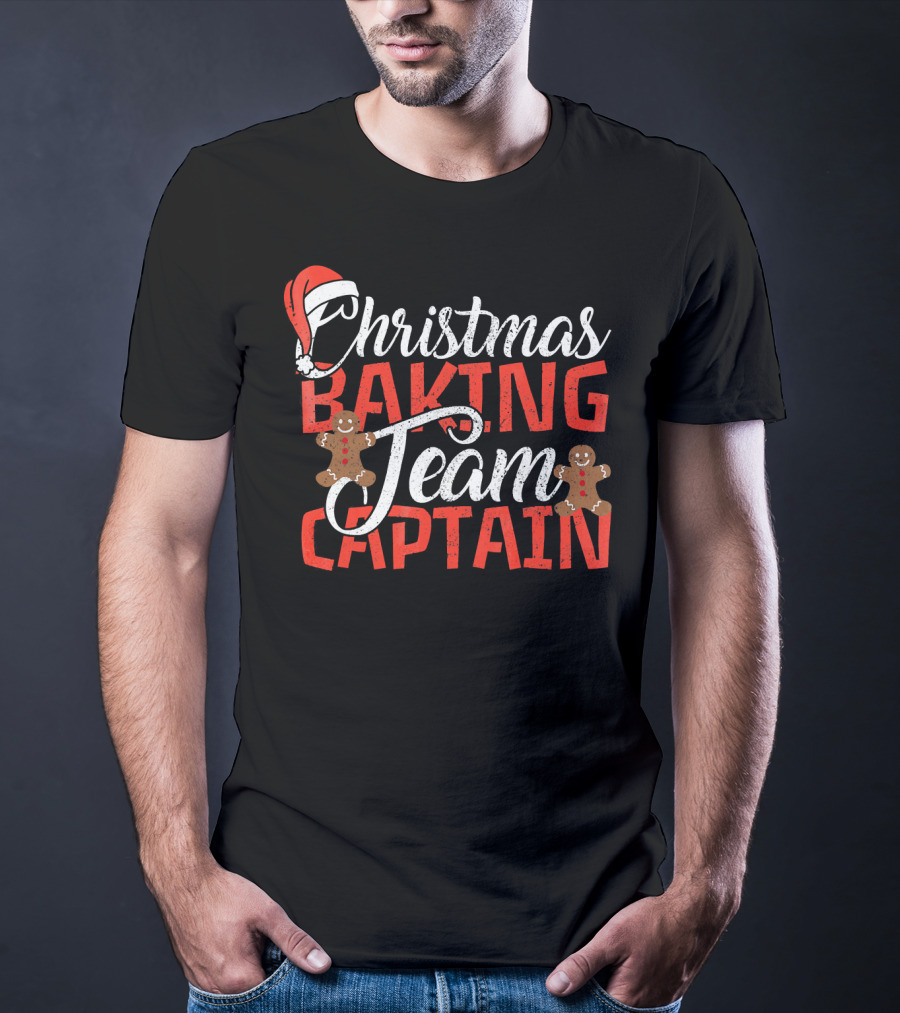 Christmas Baking Team Captain Gingerbread Santa Holiday T-Shirt