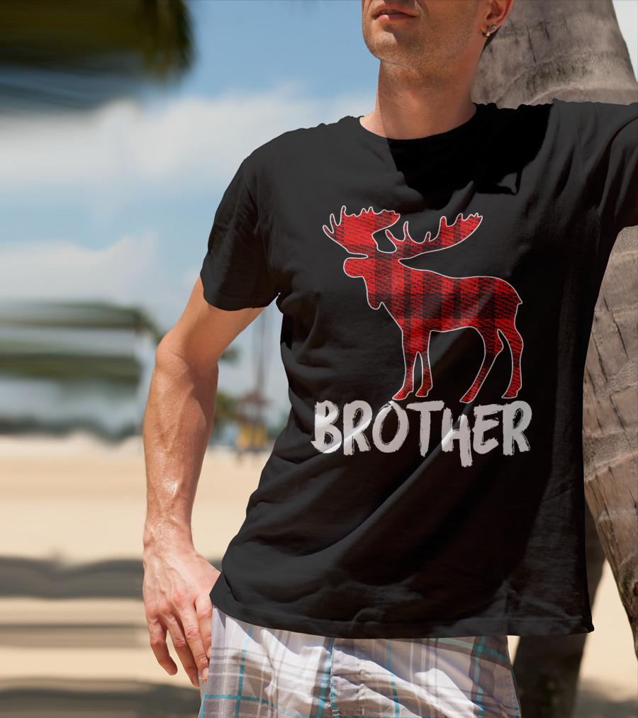 Brother Red Plaid Moose T-Shirt