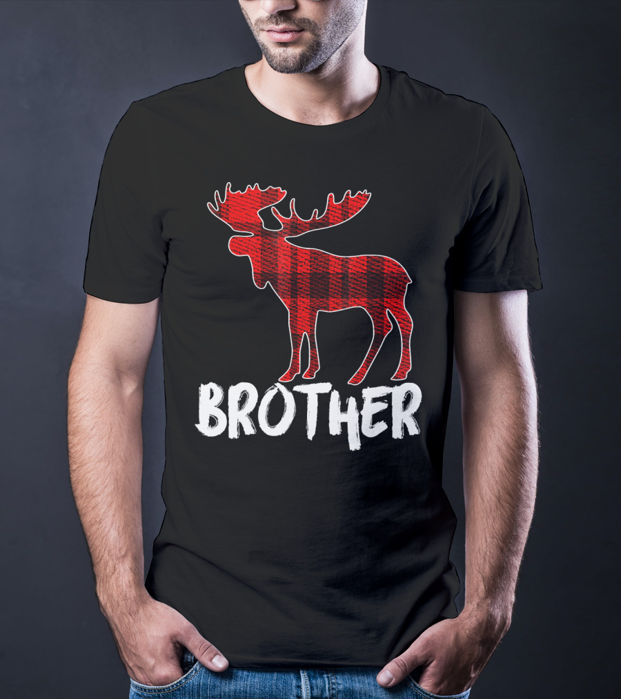 Brother Red Plaid Moose T-Shirt