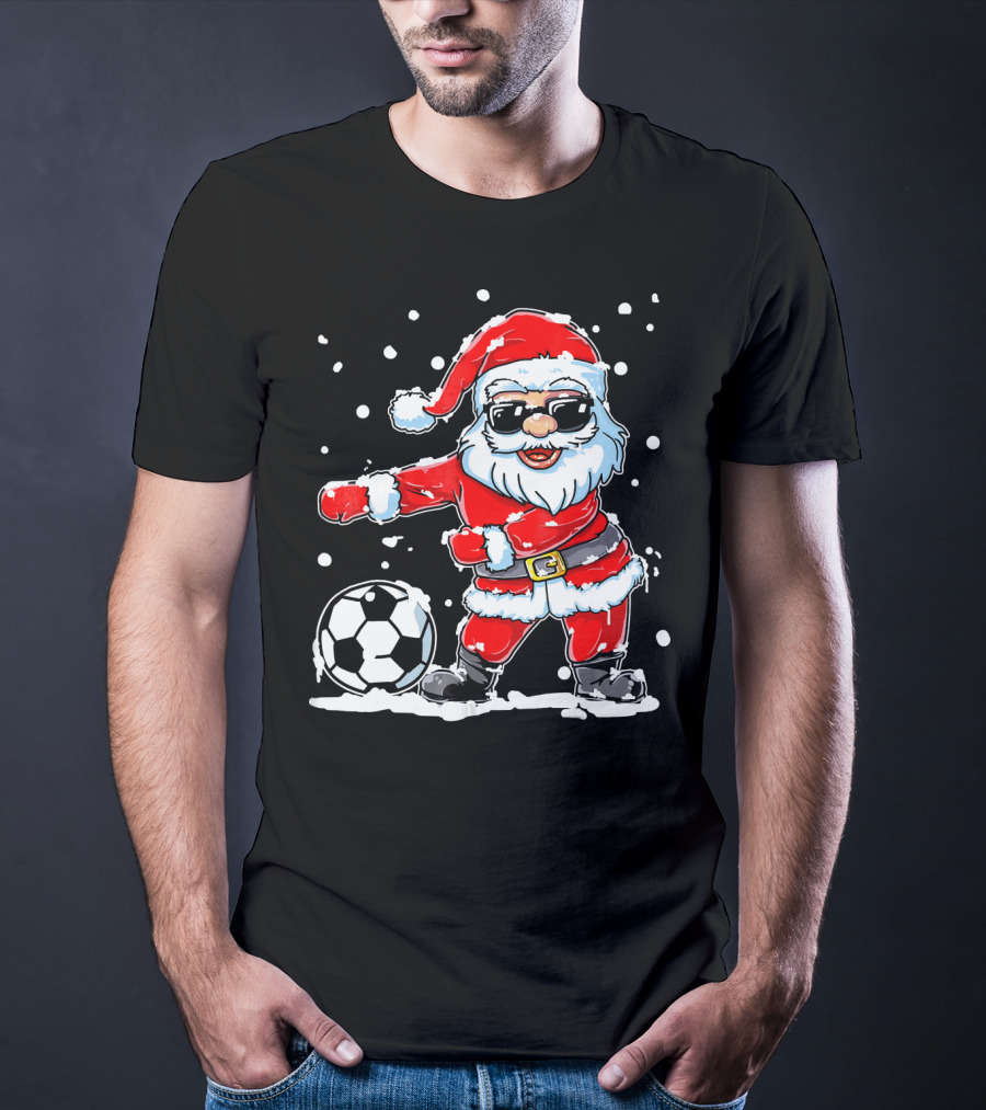 Christmas Flossing Santa Soccer T-Shirt