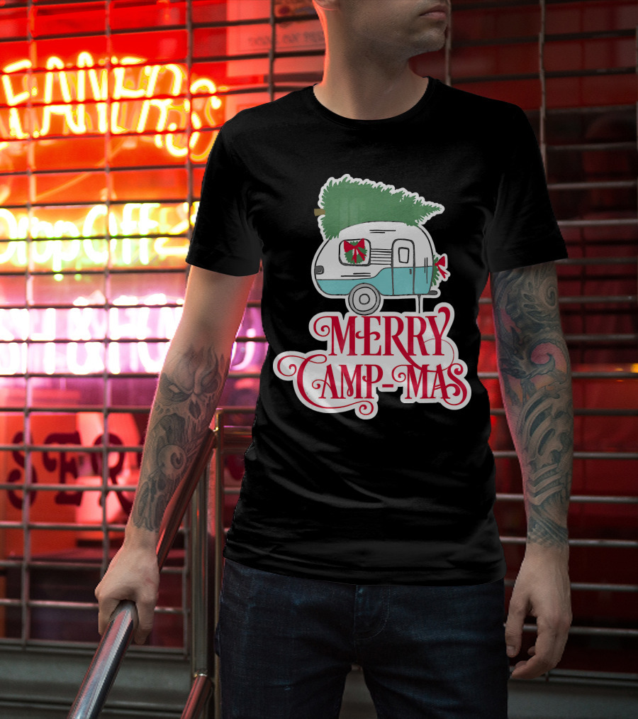 Merry Camp-Mas Christmas Vintage Camper T-Shirt
