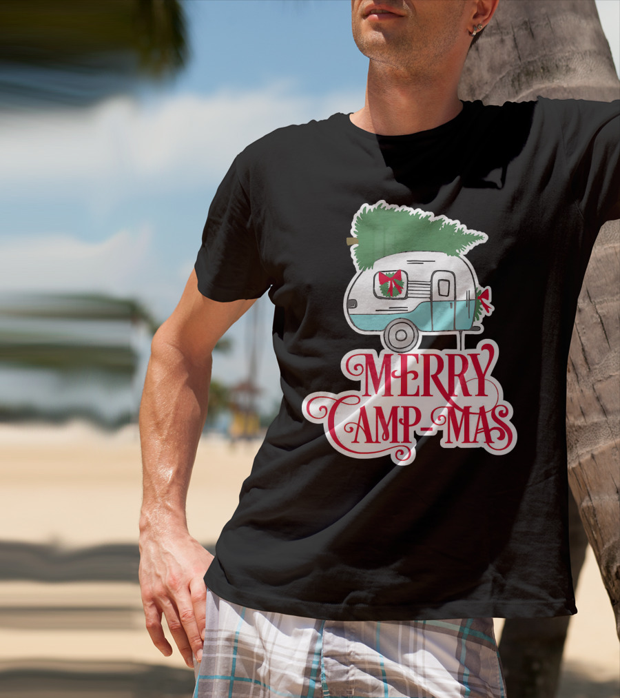 Merry Camp-Mas Christmas Vintage Camper T-Shirt