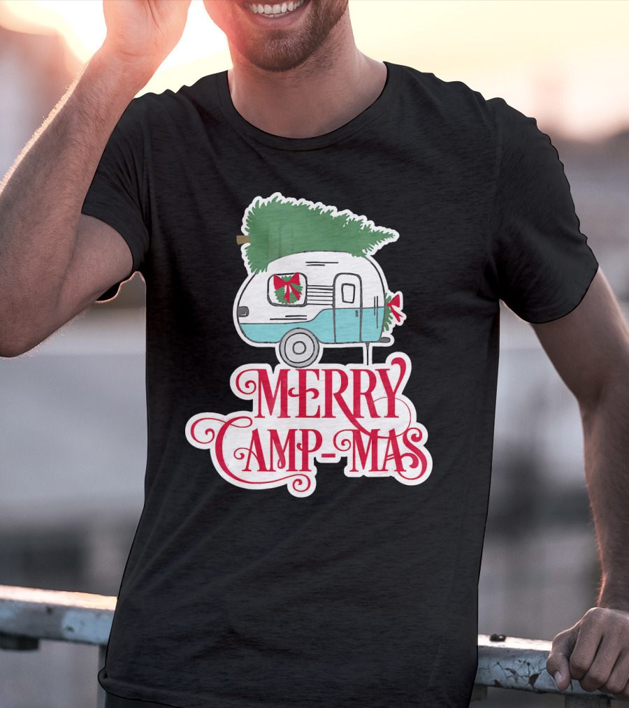 Merry Camp-Mas Christmas Vintage Camper T-Shirt