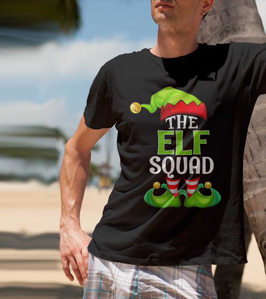 THE ELF SQUAD Green Hat Striped Stockings T-Shirt