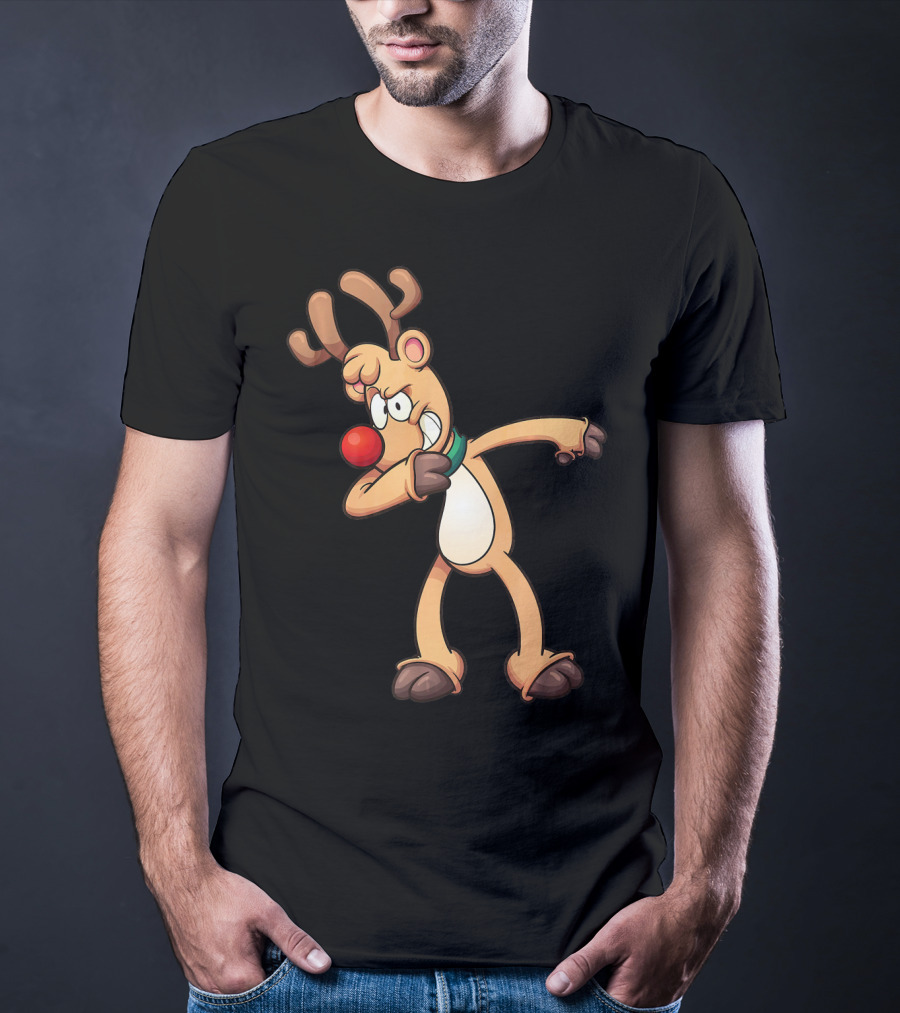Rudolph Dabbing Reindeer Christmas Dance Antlers T-Shirt