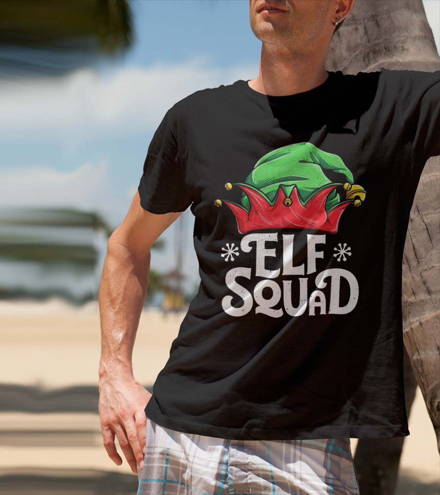 Elf Squad Christmas Elves Hat Festive Family T-Shirt