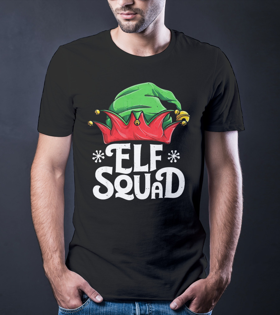Elf Squad Christmas Elves Hat Festive Family T-Shirt