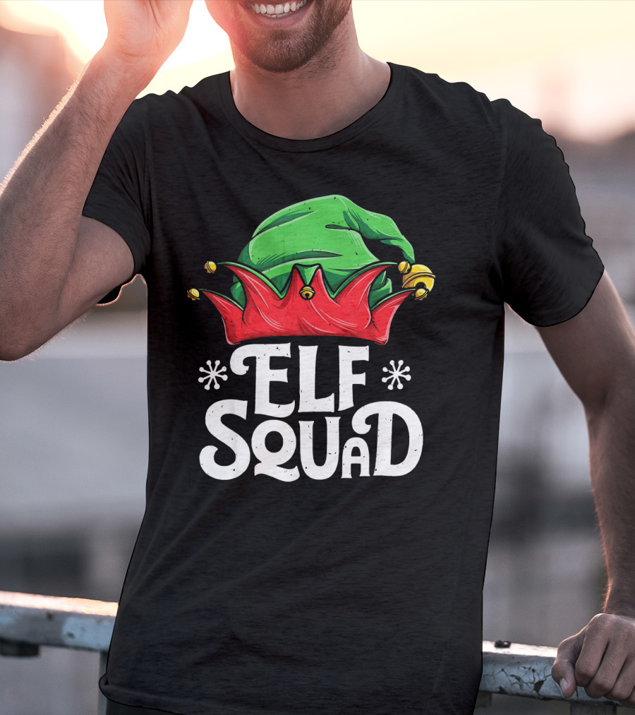 Elf Squad Christmas Elves Hat Festive Family T-Shirt