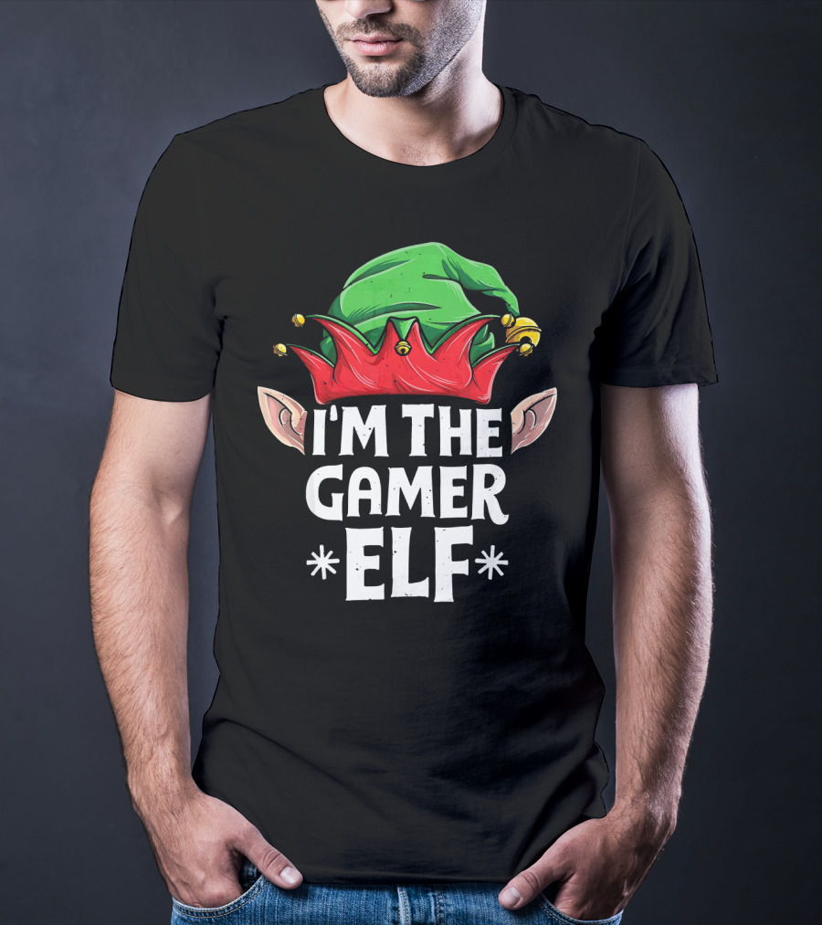 I'm The Gamer Elf Jingle Hat Festive Ears Holiday T-Shirt