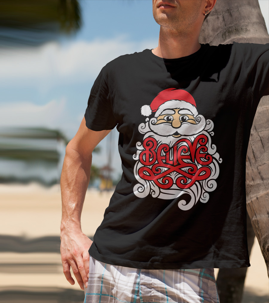 Believe Santa Christmas X Mas T-Shirt