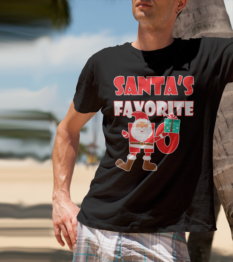 Santa's Favorite Ho Holiday Humor With Santa And Gifts T-Shirt