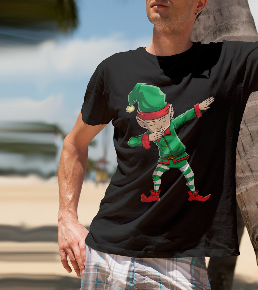 Christmas Dabbing Elf Squad Festive Dance Gesture T-Shirt