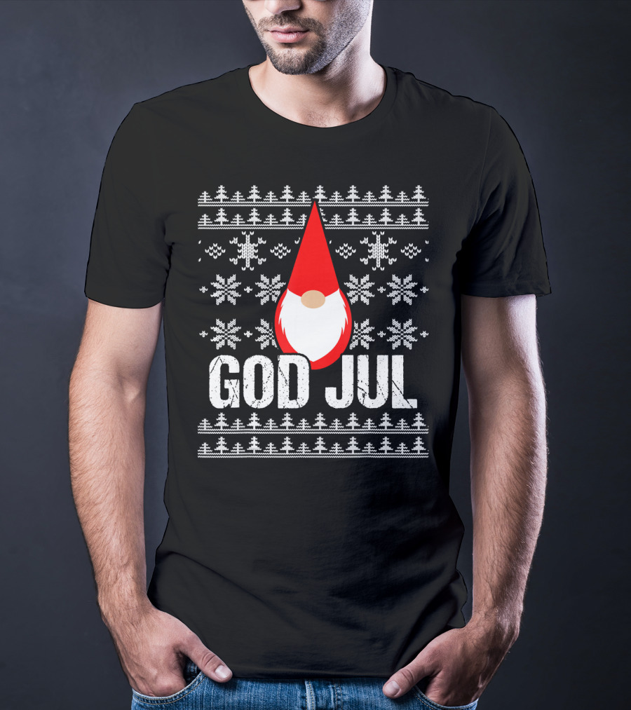 God Jul Gnome Tomte Christmas Nordic T-Shirt