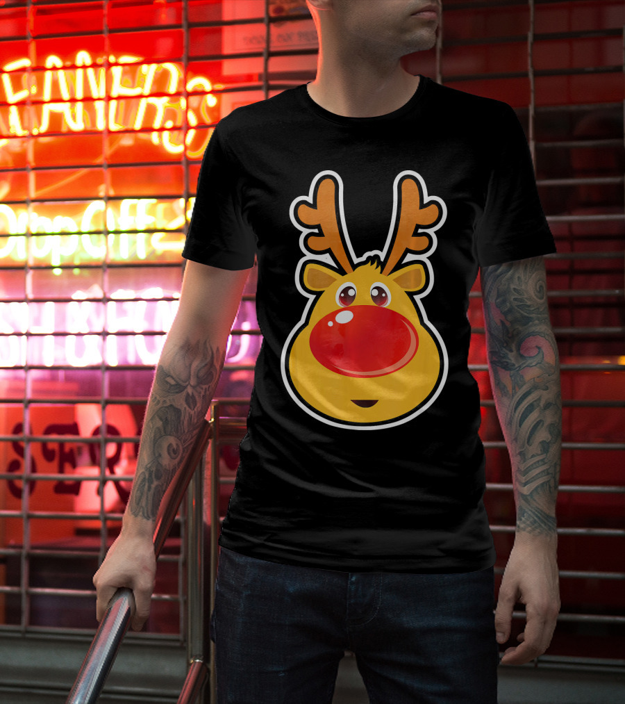 RUDOLPH Red Nose Reindeer Santa Iconic Character T-Shirt